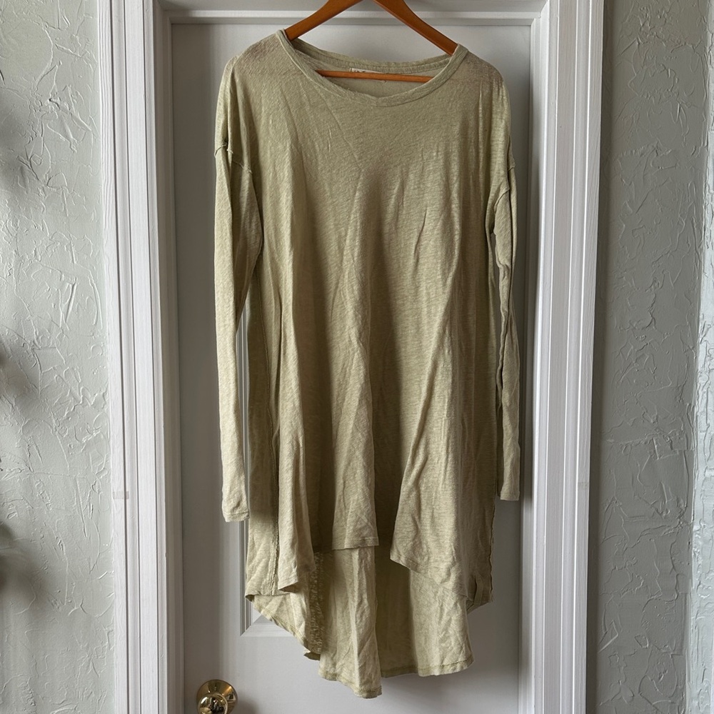 We The Free Cotton Linen Blend Tuxedo Top